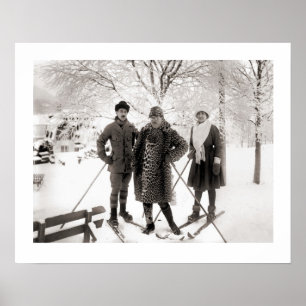 Poster Image vintage de ski, mode sur la piste