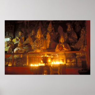 Poster Images de Lamas au monastère de Sara, Lhassa,