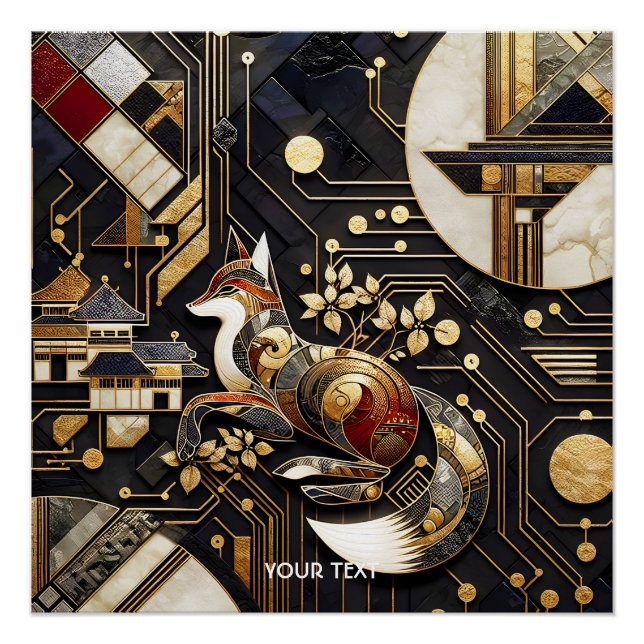 Poster Imaginaire Abstrait Fox Art (Devant)