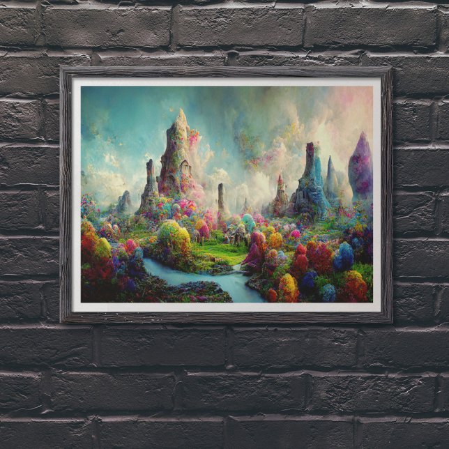 Poster Imaginaire Alien coloré Nature Paysage (Créateur téléchargé)