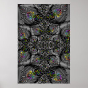 Poster Imaginaire   Arc-en-ciel Fractal Art