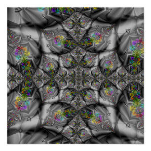 Poster Imaginaire   Arc-en-ciel Fractal Art