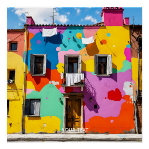 Poster Imaginaire Beau Bâtiment Coloré