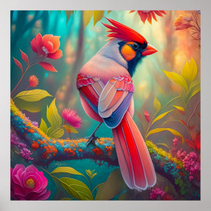 Poster Imaginaire Birds Homme Cardinal