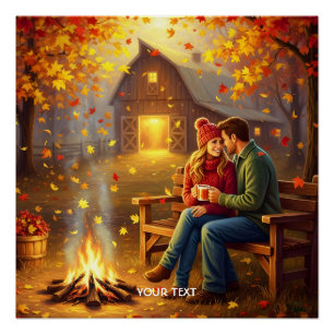 Poster Imaginaire Cute Campfire Date Pays