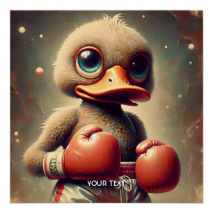 Poster Imaginaire Cute Canard Gants de boxe