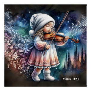Poster Imaginaire Cute Girl Musique Violon