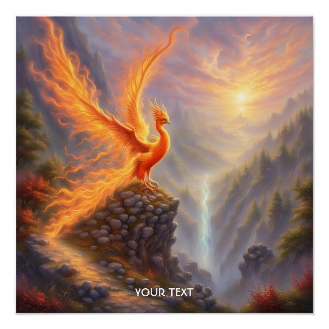 Poster Imaginaire Cute Vivid Lac Phoenix Feu (Devant)