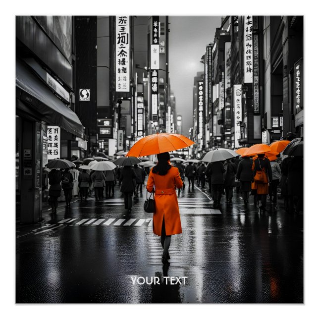 Poster Imaginaire Cute Vivid Orange Coat Tokyo (Devant)