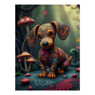 Poster Imaginaire Dachshund Puppy Art