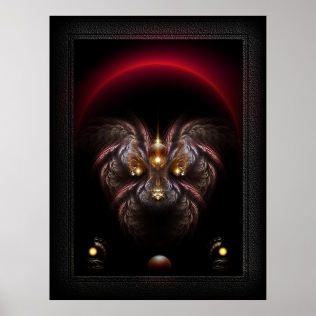 Poster Imaginaire de caniche alkarien Portrait fractal (Devant)