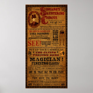 Poster imaginaire de cirque de Tirahvaalta 12" x 2