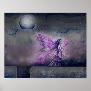 Poster Imaginaire de coeur fée et violet Imprimer