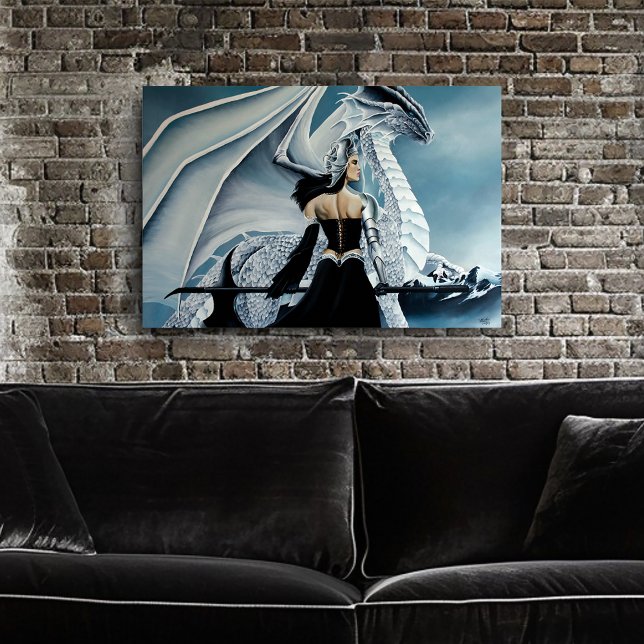 Poster Imaginaire de dragon blanc de la reine d'hiver (Créateur téléchargé)