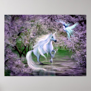 Poster Imaginaire de licorne de ressort