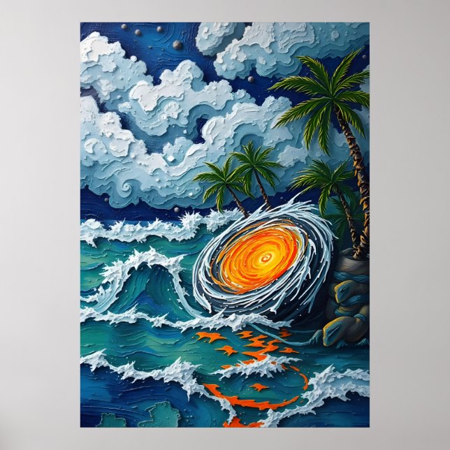 Poster Imaginaire de plage Vortex Tropical (Devant)