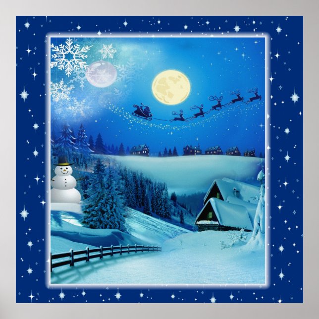 Poster Imaginaire de vacances hivernales neige (Devant)