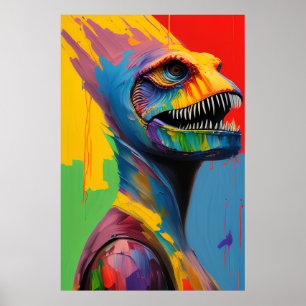 Poster Imaginaire Dinosaure Hybride Cyborg T-Rex Sci-Fi A