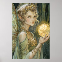 Imaginaire Fairy Enchanted Crystal Ball Art mur