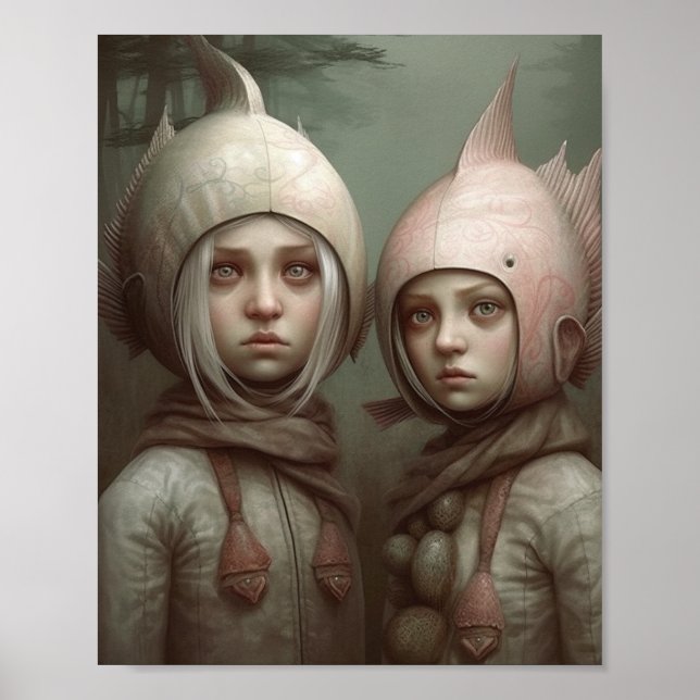 Poster Imaginaire Fairy Tale Enfants Avec Casquettes De P (Devant)