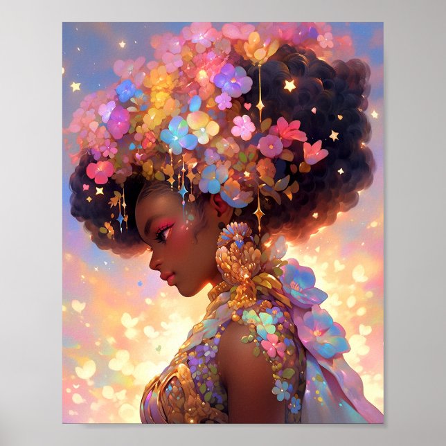 Poster Imaginaire femme Art Africain Américain (Devant)