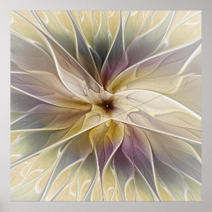 Poster Imaginaire Floral Gold Eggplant Art Fractal Abstra