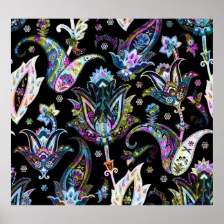 Poster Imaginaire Floral Paisley : Ornement sans joint
