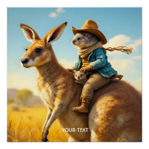 Poster Imaginaire mignon Wombat Kangaroo Koala