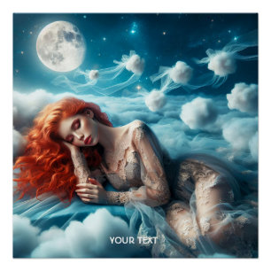 Poster Imaginaire mignonne Red Hair Beauté