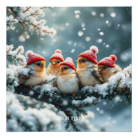 Imaginaire Mignons Oiseaux Casquette Neige