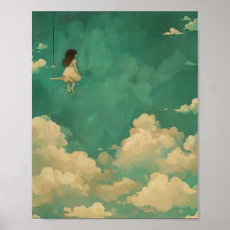 Poster imaginaire nuages dans le ciel rêveur art imprimer