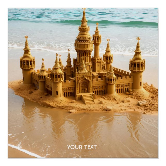 Poster Imaginaire plage de sable fin Castle (Devant)