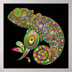 Poster Imaginaire psychédélique de Chameleon
