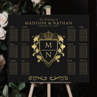 Imaginaire royal noir Monogramme Mariage Siège