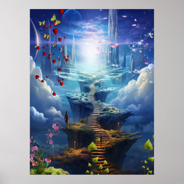 Poster Imaginaire royaumes de paysages magiques (Devant)