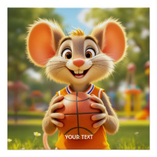 Poster Imaginaire Souris terrain de basket