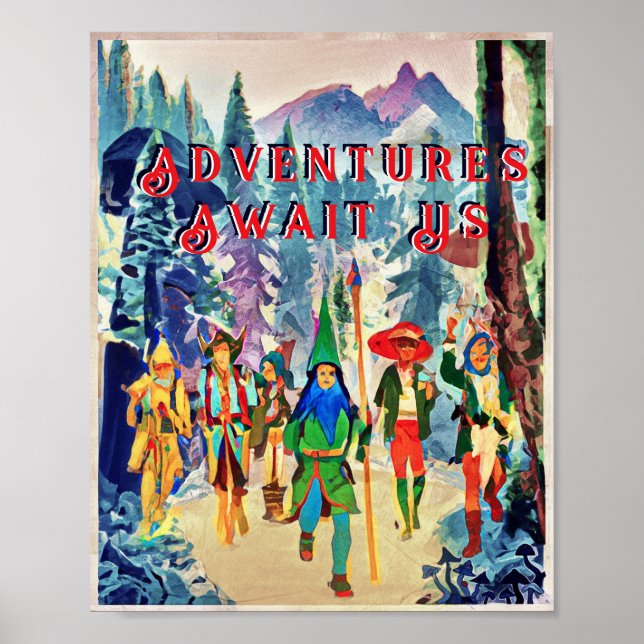 Poster Imaginaires amis en marche, ajoutez votre texte Po (Devant)