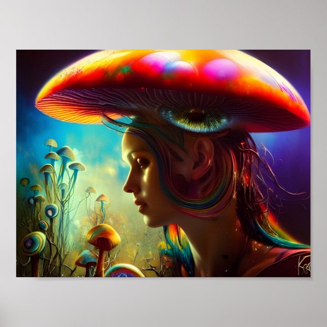 Poster Imaginaires de champignons L'art généré par l'IA (Devant)