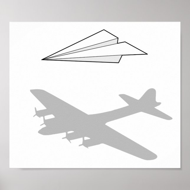 Poster Imagination suractive de l'avion en papier (Devant)