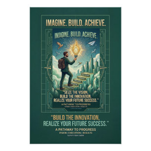 Poster Imagine Construire Réussir Motivation Carrière Pro