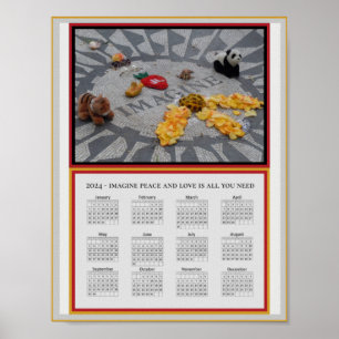 Poster Imagine Peace Photo 2024 Calendrier Imprimable ou