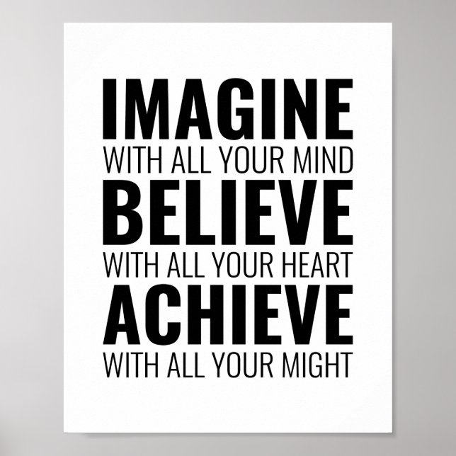 Poster Imaginez avec tout votre esprit | Devis motivation (Devant)