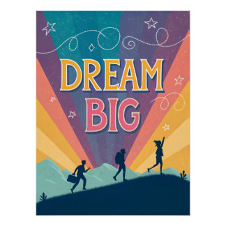Poster Imaginez un grand article de mur de motivation ins