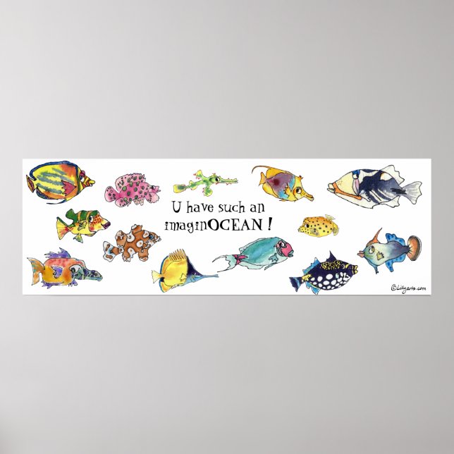 Poster ImaginOCEAN Cartoon Poisson Art (Devant)