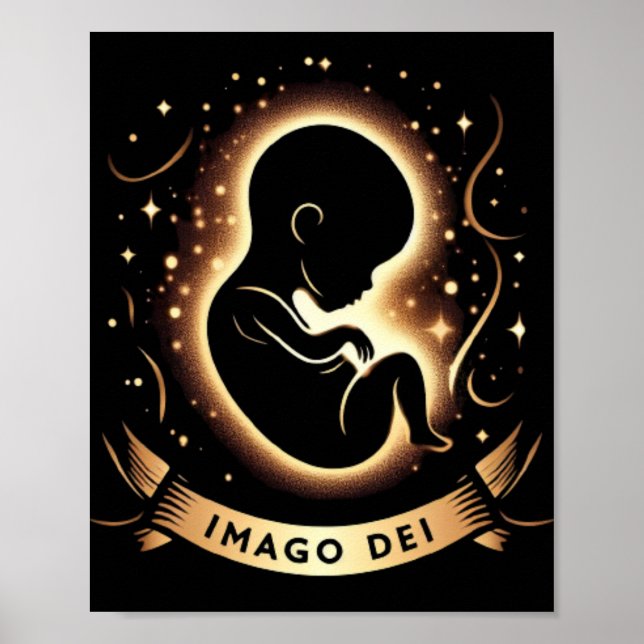 Poster Imago Dei Image de Dieu Baby in Womb Black (Devant)