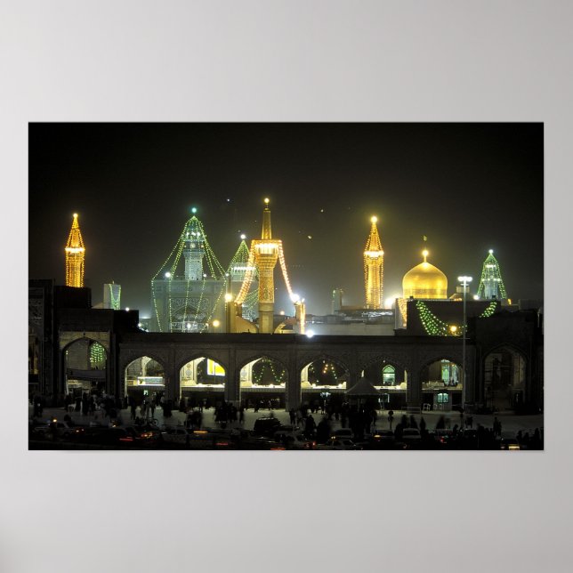 Poster Imam Reza Shrine Complex la nuit, Mashhad, (Devant)