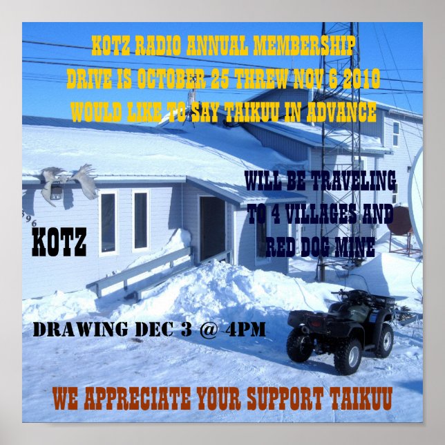 POSTER IMG_0319, KOTZ RADIO ANNUEL MEMBERSHIPDRIVE EST .. (Devant)