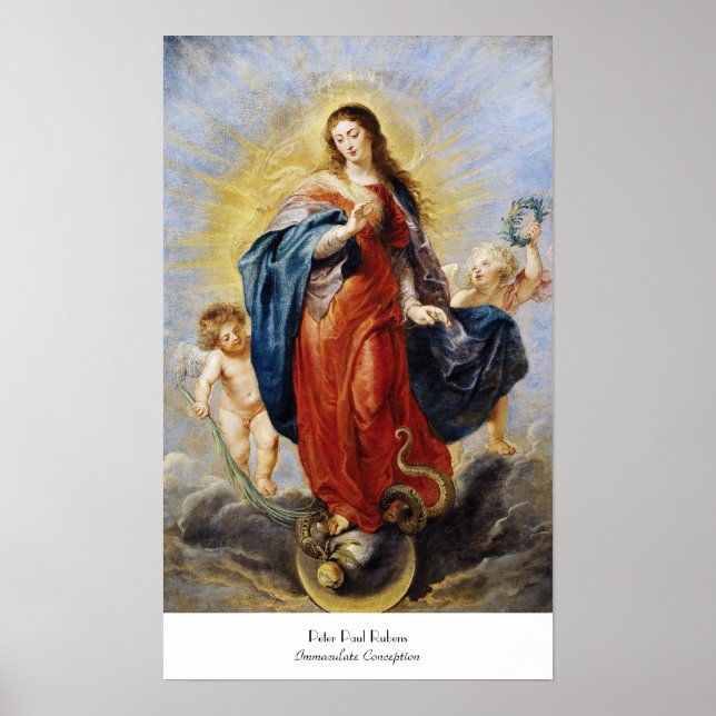 Poster Immaculée Conception Peinture de Peter Paul Rubens (Devant)