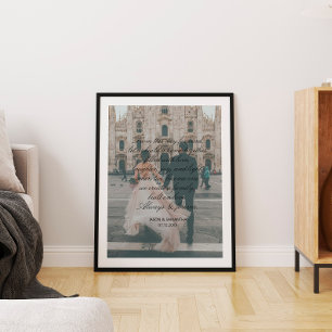 Poster Immense Photo Mariage Cadeau Script Calligraphy Vo