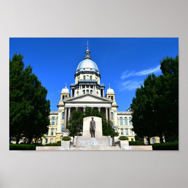 Poster Immeuble du Capitole de l'État de l'Illinois (Devant)